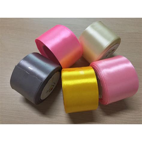 Jual PITA SATIN 2 INCH 5 CM PITA SATIN WARNA 20 YARDS PER ROLL