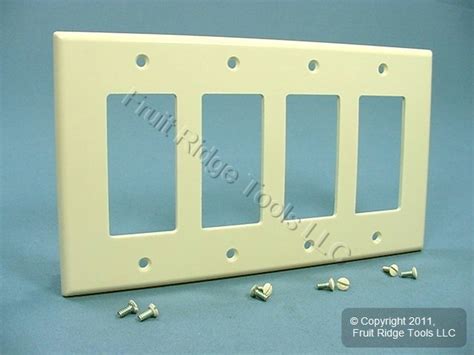 Leviton Lt Almond Midway Decora Gfci Gfi 4 Gang Wallplate Plastic Cover 80612 T Ebay