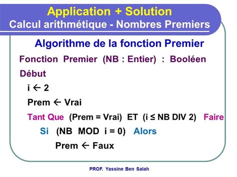 Bac Sc De L Informatique Algorithme Et Programmation Calcul Arithmetiqur