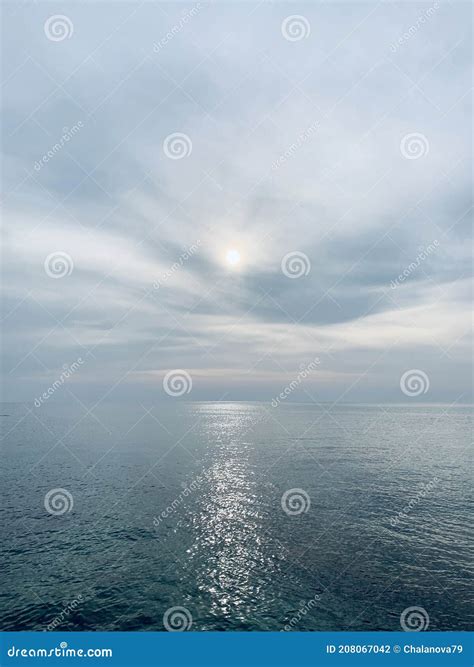 Inspirational Calm Sea With Sunset Sky Meditation Ocean And Sky