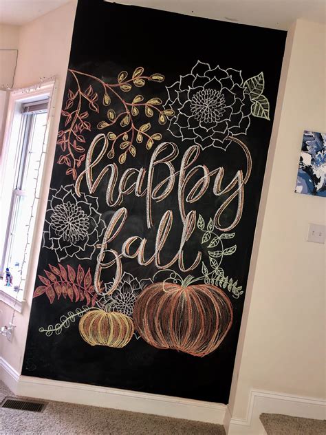 Fall Chalkboard Art Wall Mural