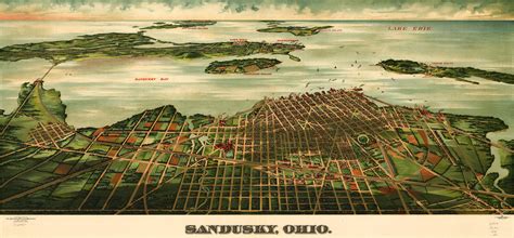 Birdseye Map of Sandusky Ohio 1898 - sandusky • mappery