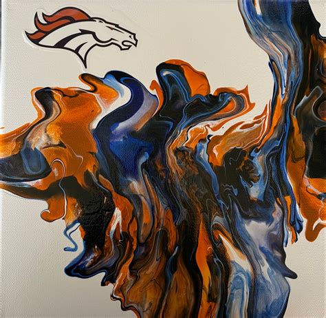 Denver Broncos Abstract Painting Art NFL Football - Etsy