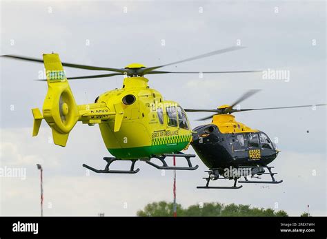 Essex Air Ambulance Eurocopter Ec135 Helicopter G Ssxx And Essex Police Eurocopter Ec135