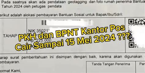 Pencairan PKH Dan BPNT 2024 Lewat Kantor Pos Sampai Tanggal 15 Mei Cek