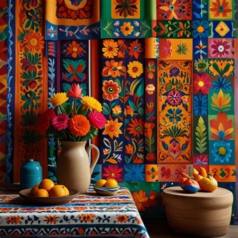 Premium Photo A Row Of Colorful Curtains