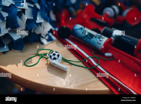 Football Fan Whistle Soccer Concept Stock Photo Alamy