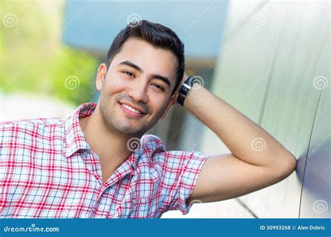 Portrait Of A Smile Young Man Stock Photo Image Of Forest Happy