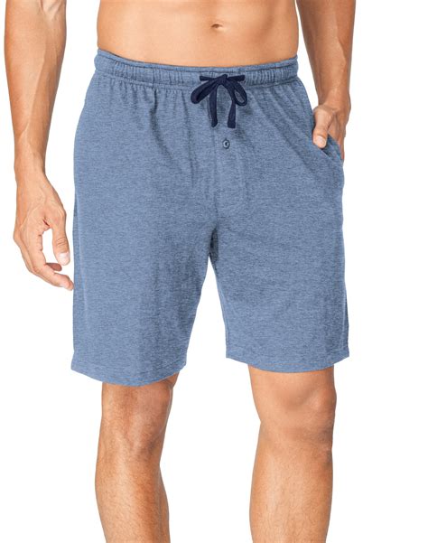 Hanes Mens Jersey Drawstring Sleep Shorts With Logo Waistband 2 Pack