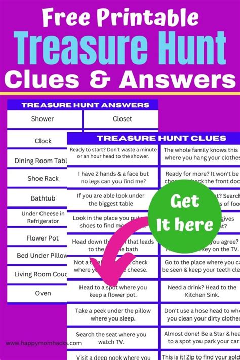 Best Treasure Hunt Clues & Riddles for Kids Scavenger Hunts | Happy Mom ...