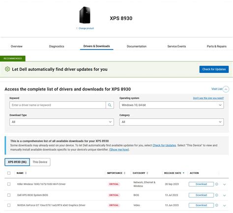 ‎XPS 8930, view driver updates | DELL Technologies