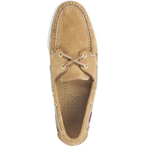 Docksides Portland Sebago Beige Weiss Bootsschuhe Herren Veloursleder