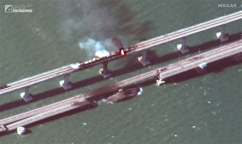 In Pictures: Satellite View Of the Damaged Crimea Bridge