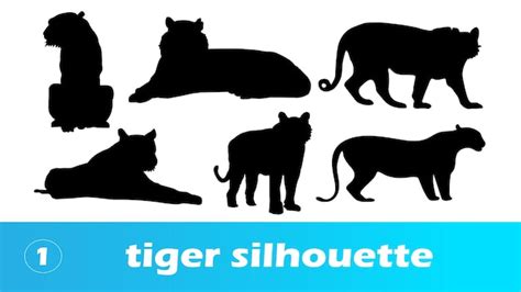 Tiger Silhouetten Auf Wei Em Hintergrund Vektor Logo Illustration