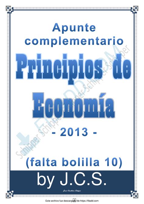 Principios De Economia Resumen By J C Filadd Bolilla