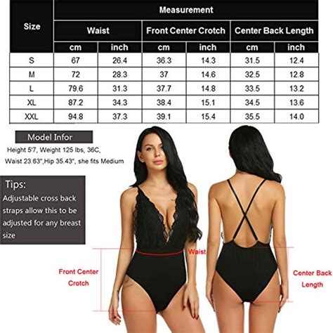 Pintimi Women Snap Crotch Bodysuit Lingerie Deep V Plunging Teddy Lace