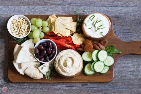 Hummus Meze Mediterranean Tapas Platter for Light Entertaining