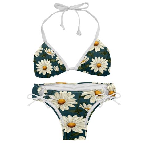 Daisy Detachable Sponge Adjustable Strap Bikini Set Two Pack Swimsuit