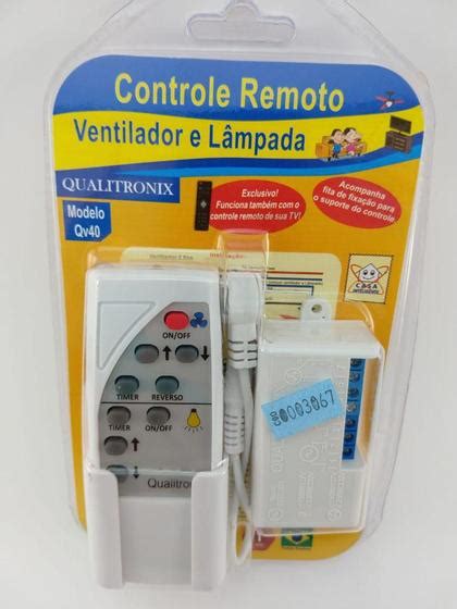 Controle remoto para ventilador e lâmpada qv40 qialitronix