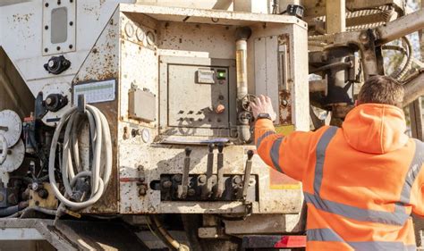 Concrete Delivered On Construction Site And Offloaded From A Volumetric