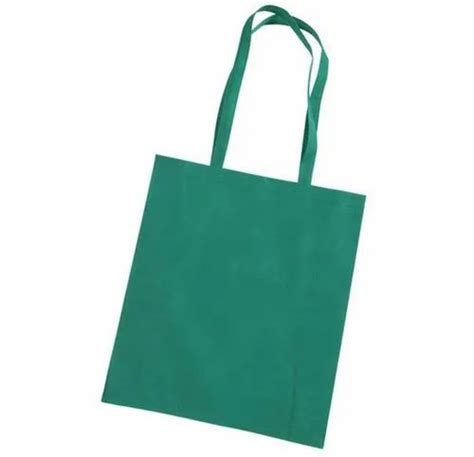 Plain Green Non Woven Loop Handle Bag For Shopping Capacity 5 Kg At