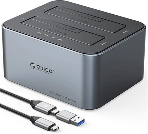 Orico Hard Drive Docking Station With Offline Clone Aluminum Dual Bay