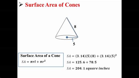 Surface Area Of A Cone Example