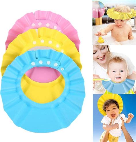 Buy Kiyan Adjustable Safe Soft Bathing Baby Shower Hair Wash Cap For