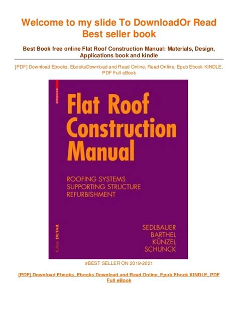 Download Pdf Flat Roof Construction Manual Materials Design Applications