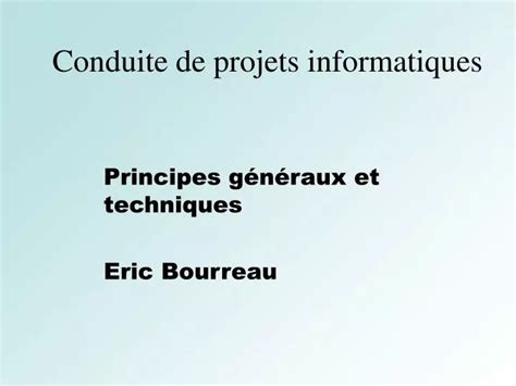 Ppt Conduite De Projets Informatiques Powerpoint Presentation Free