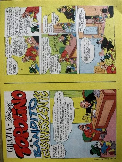 TOPOLINO E IL Bandito Evanescente Raro Inserto Grazia Disney N 4 1974