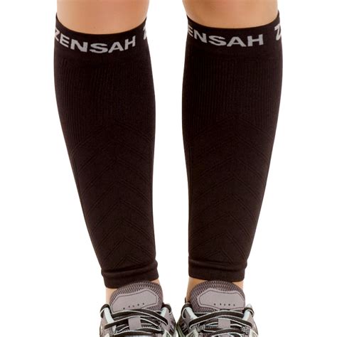 Zensah Compression Leg Sleeves Black Natural Footgear