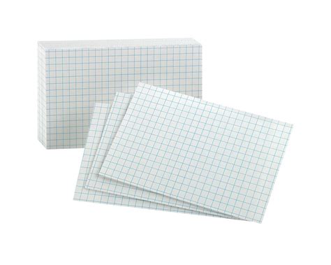 Oxford Graph Index Cards, 3" x 5", White, 100 per pack