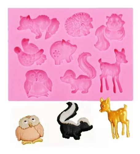 Molde De Silicone Animais Floresta Pasta Americana Confeitar