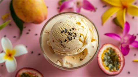 Premium Photo Scrumptious Tropical Ice Cream With Fresh Mango Passion