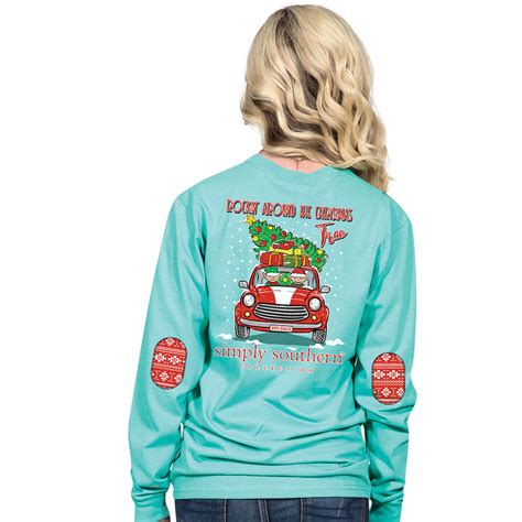 Simply Southern Preppy Elf Christmas Tree Long Sleeve T Shirt