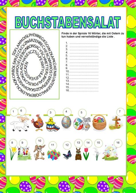 Frohe Ostern Buchstabensalat Aufw Deutsch Daf Arbeitsbl Tter Pdf Doc