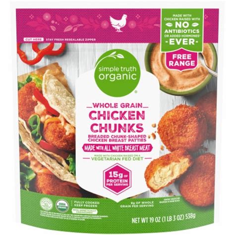 Simple Truth Organic Frozen Whole Grain Chicken Chunks, 19 oz - Pick ‘n ...