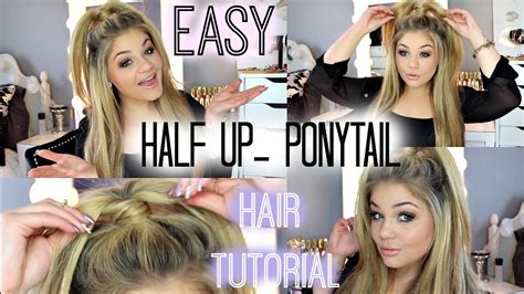 Half Up Ponytail Hair Tutorial Blissfulbrii YouTube