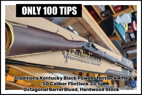 Traditions Kentucky Black Powder Flintlock Rifle Caliber Flintlock