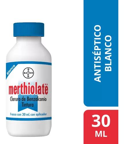 Merthiolate Bayer Antisáptico Blanco 30 Ml Solución Frasco Meses sin