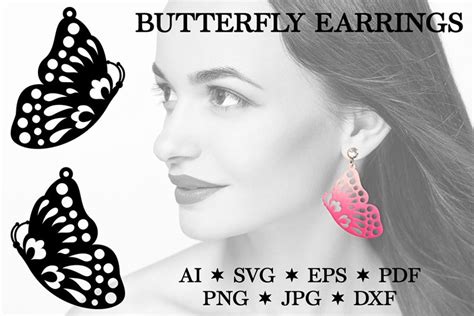 Butterfly Earrings Svgbutterfly Earrings Glowforge Template