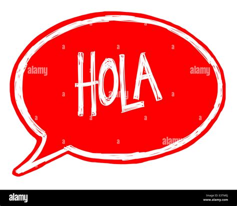 Illustration Of A Speech Bubble With The Word Hello In Spanish Stock