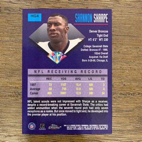 Topps Chrome Hidden Gems Denver Broncos Hg Shannon Sharpe Hof Ebay