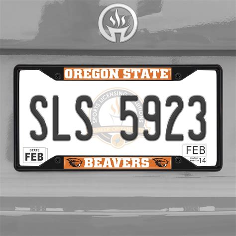 Oregon State University License Plate Frame Black Fanmats Sports Licensing Solutions Llc