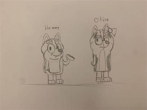 Hammy And Olivia Bluey Style Fanart By Harolddrawing242 On Deviantart