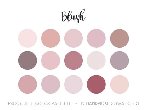 Blush Palette Procreate Color Palette Pink Cream Mauve Etsy