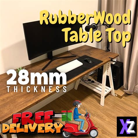 Xz Rubber Wood 28mm Solid Wood Table Top Grade Ab Office Table Study