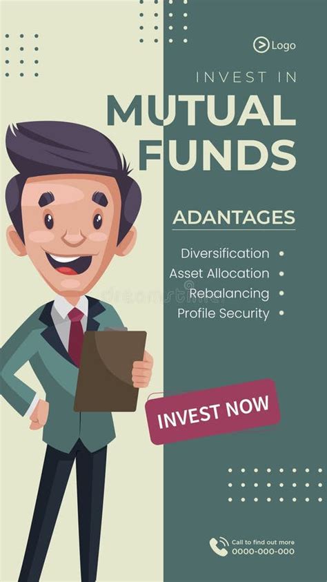 Invest In Mutual Funds Portrait Template Design Stock Vector