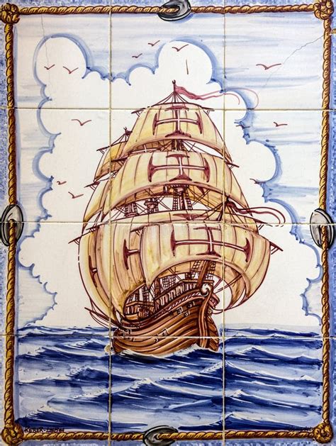 Forntida Keramisk Tegelplatta Museum Azulejo Lissabon Portugal